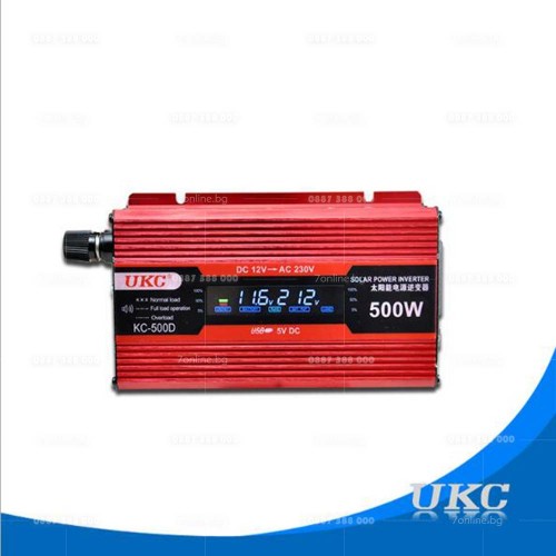 Инвертор с дисплей 12-220V 500W
