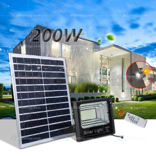 LED Прожектор със соларен панел 200W