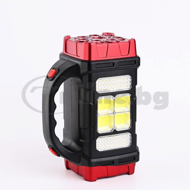 LED многофункционален фенер-прожектор HB-2678 със соларен панел за къмпинг