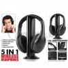 Черни безжични Hi-Fi слушалки MH2001 5 в 1 с база за телевизор и компютър