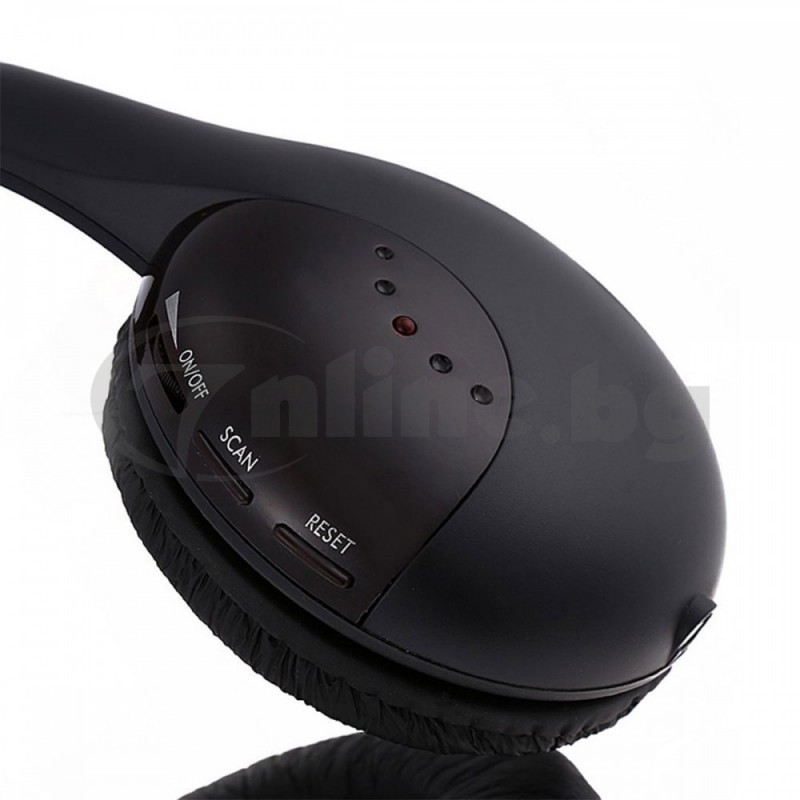 Черни безжични Hi-Fi слушалки MH2001 5 в 1 с база за телевизор и компютър