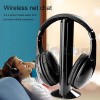 Черни безжични Hi-Fi слушалки MH2001 5 в 1 с база за телевизор и компютър