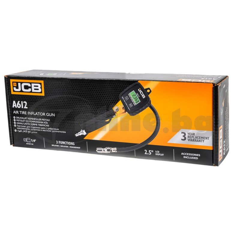 Пистолет за гуми JCB с дигитален манометър и гумен маркуч