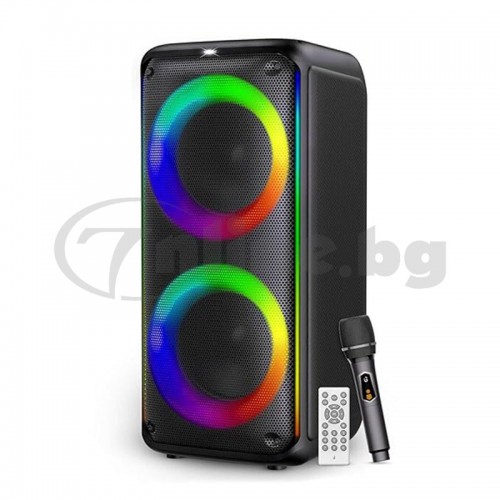 Тонколона с двойни 8-инчови 60W високоговорители и RGB светлини