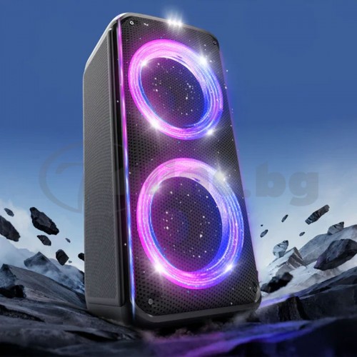 Тонколона с двойни 8-инчови 60W високоговорители и RGB светлини