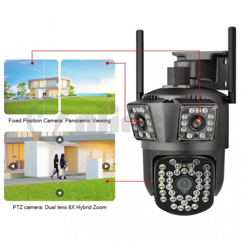 Камера за видеонаблюдение тройна WI-FI / 4G -12MP