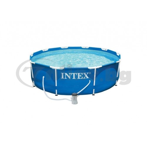 СЕМЕЕН БАСЕЙН С МЕТАЛНА РАМКА INTEX 305 x 76 СМ (С ВКЛЮЧЕНА ФИЛТЪРНА ПОМПА)
