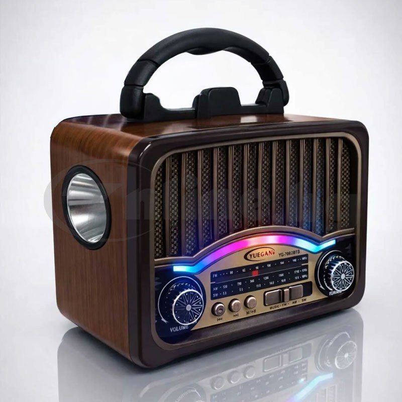 Мултимедийно ретро радио с Bluetooth и дървесен ефект Yuegan YG-7082