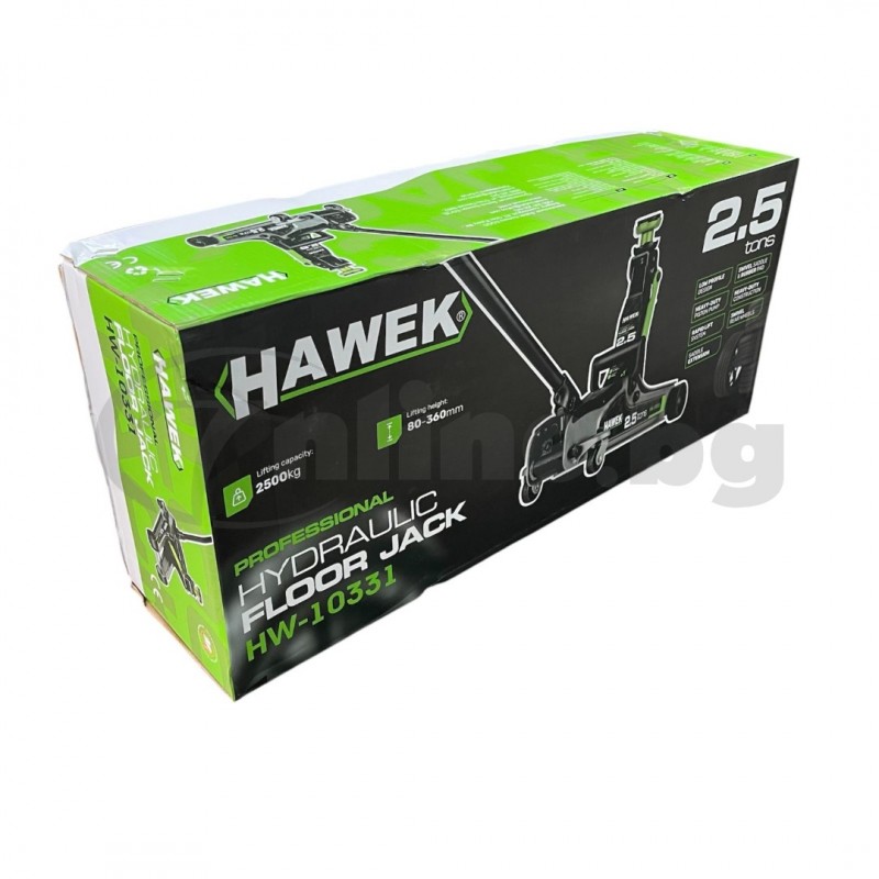Хидравличен крик тип „Крокодил“ 2.5 t нископрофилен HAWEK HW-10331 - цена: 49.99 €