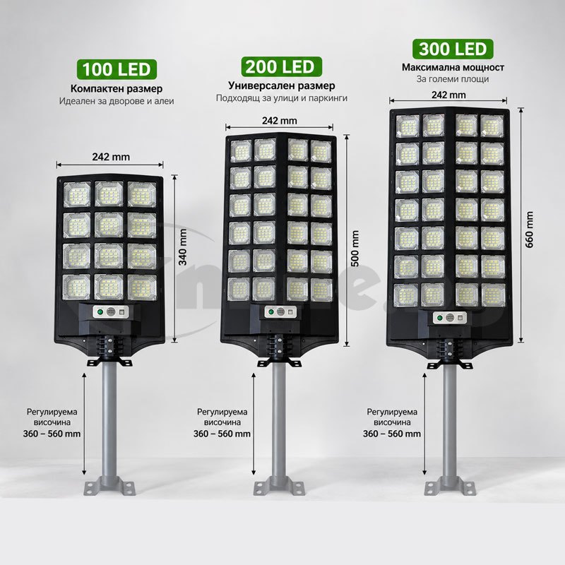 Мощен соларен LED прожектор SUNVISION BK280 с избор на мощност