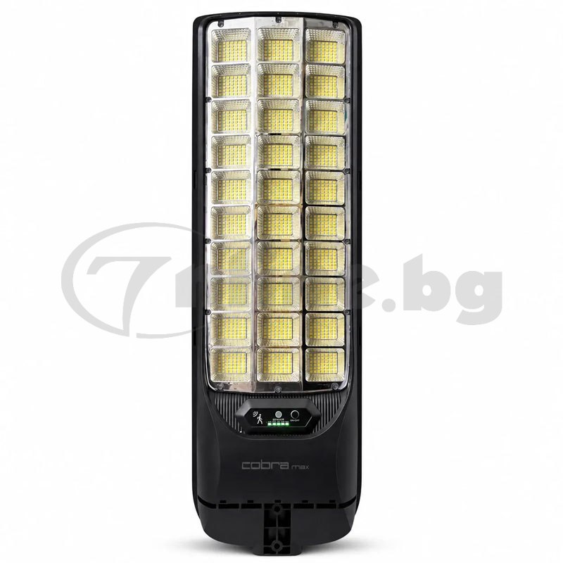 Мощна улична соларна лампа Cobra Max 2250W с IP65, сензор за движение и дистанционно