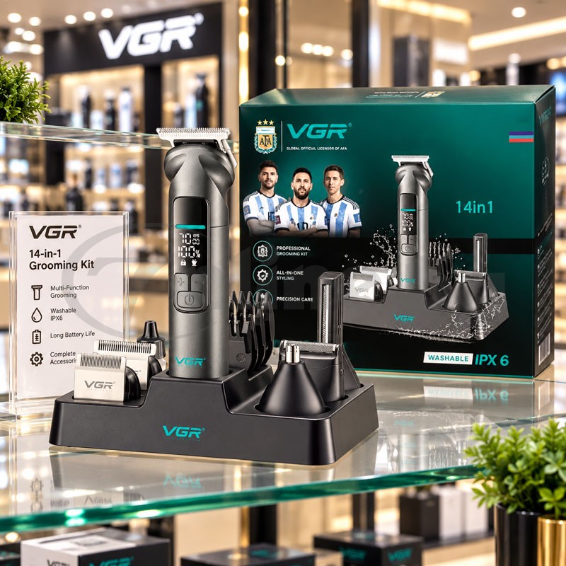 Професионален тример 14 в 1 VGR V-096, водоустойчив IPX7, метален корпус - цена: 44.99 €