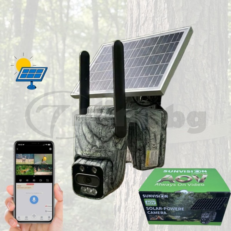 ЛОВНА СОЛАРНА КАМЕРА SUNVISION 4G С ДИСТАНЦИОННО НАБЛЮДЕНИЕ
