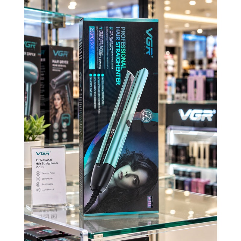 Преса за коса VGR V-553, керамични плочи, PTC нагряване, йонизация, до 260C - цена: 44.99 €
