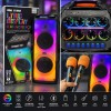 Караоке тонколона Brodu BTS-2125 с 2 безжични микрофона и RGB светлини