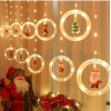 Светещи LED рингове с коледни фигурки, завеса тип перде с топла светлина
